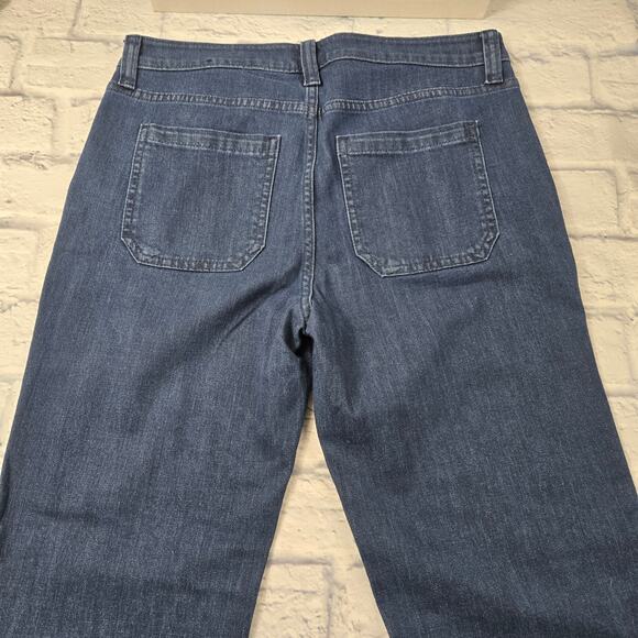 GAP Denim Women's Trouser Jeans Wide Leg Dark Indigo Sailor Snap Pockets Size 30 - Picture 9 of 12